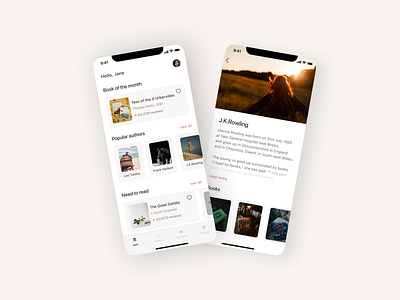 Book app for iPhone app bookapp design harrypotter ios iphone minimalism mobile readerapp shot ui ux