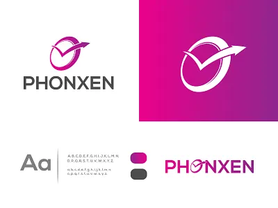 Minimalist Phonxen Logo Design! 3d animation brand identity branding clock logo corporate corporate design design gradient logo graphic design illustration logo logo design minimalist logo modern logo motion graphics purple gradient color round logo ui
