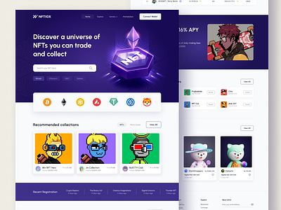 NFT Marketplace website design nft website ui user experience user interface ux web element