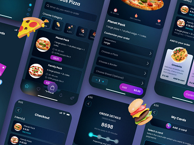 Delivery App dark ui delivery app figma food luna pizza moon pizza ui