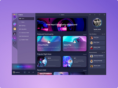 Discord Desktop App UI Design desktop app ui