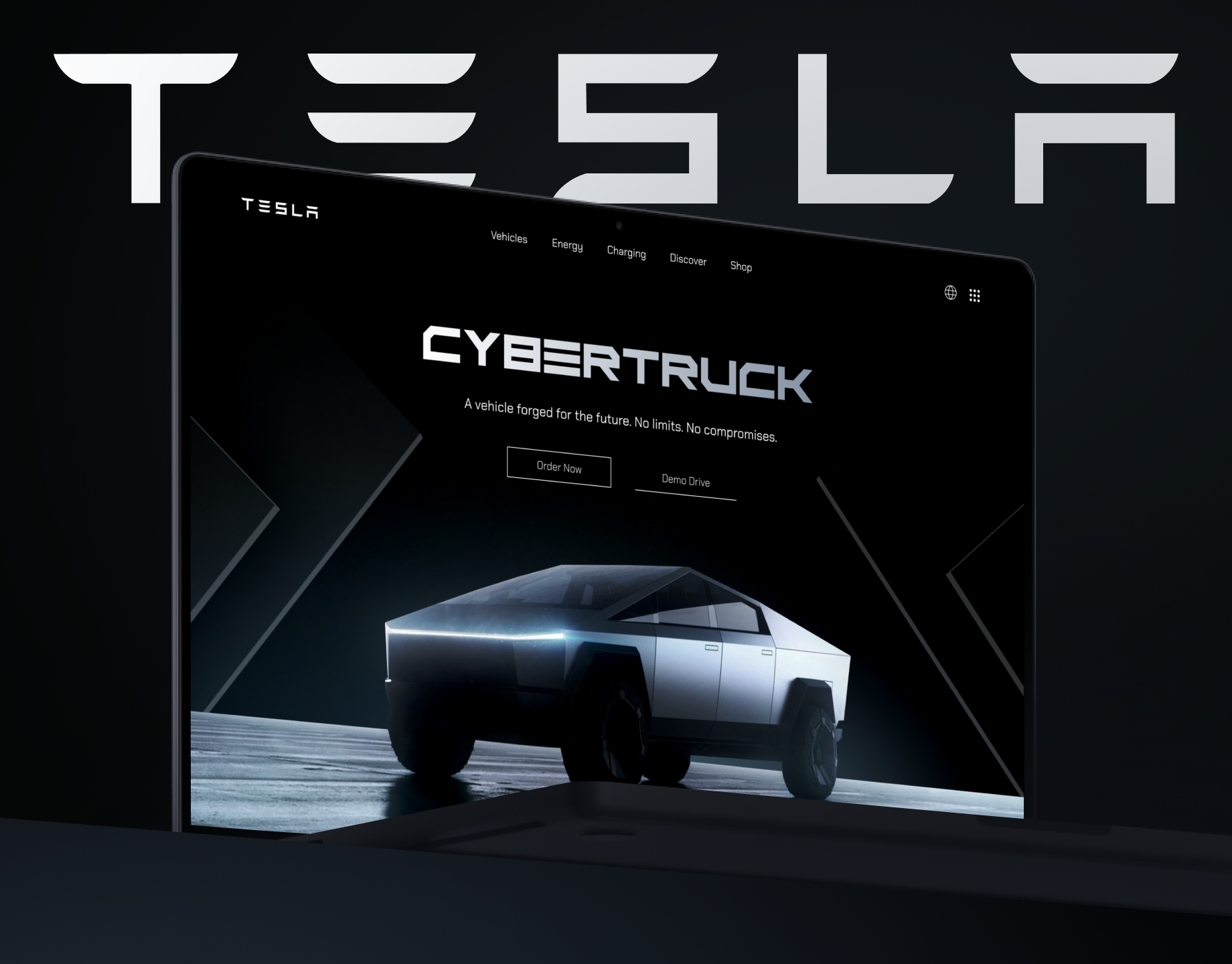 Tesla Cybertruck | Concept Landing Page car concept cybertruck design interface landing page tesla ui uiux ux web design