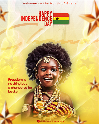 Ghana's 68th Independence Day Social Media Flyer Design. flyer flyer design graphic design social media