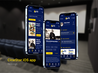 Cinestar iOS App Redesign app brand branding cinema cinestar concept design elegant graphic design interface ios ios app legacy mobile app movies project redesign ui user interface ux