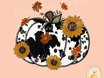 Cowhide pumpkin PNG - Fall Sublimation Design app branding design graphic design illustration logo typography ui ux vector