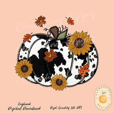 Cowhide pumpkin PNG - Fall Sublimation Design app branding design graphic design illustration logo typography ui ux vector