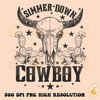 Simmer Down Cowboy PNG app branding design graphic design illustration logo typography ui ux vector