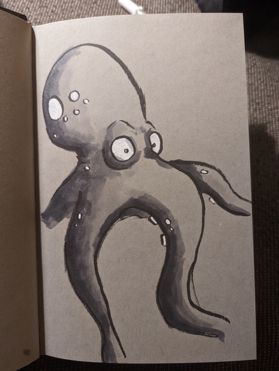 Octo-halftone doodle eye balls illustration illustrations monster octopus