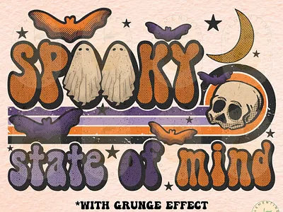 Spooky state of mind PNG - Retro Sublimation Design app branding design graphic design illustration logo typography ui ux vector