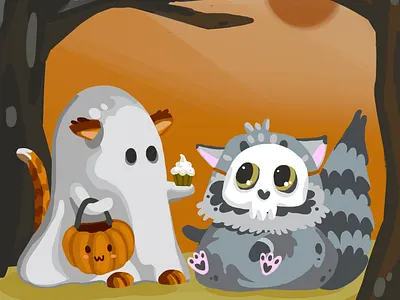 Spooky cute illustration Inktober graphic design halloween art illustration illustrator inktober procreate