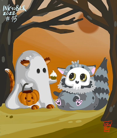 Spooky cute illustration Inktober graphic design halloween art illustration illustrator inktober procreate