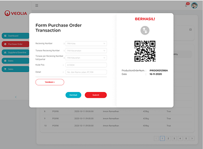 UI/UX Tracebility Web - Purchase Order Creation ui