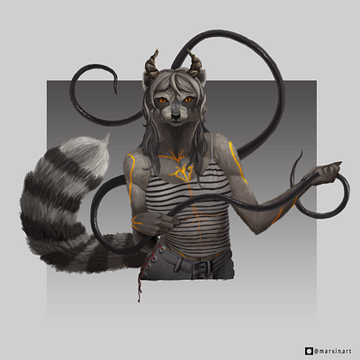 Raccoon Girl art characterart characterdesign conceptart fantasy furry rpg