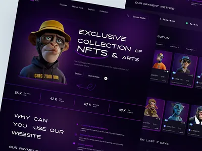 NFT Landing Page branding nft landing page crypto nft app landing page nft nft art nft art marketplace nft art website nft design nft design template nft graphic design nft landing page nft market nft marketplace template nft marketplace ux nft mobile apps nft ui kit free nfta uiux user interface