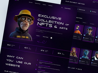 NFT Landing Page branding nft landing page crypto nft app landing page nft nft art nft art marketplace nft art website nft design nft design template nft graphic design nft landing page nft market nft marketplace template nft marketplace ux nft mobile apps nft ui kit free nfta uiux user interface