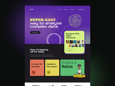 Landing Page - Data color dark dark dark theme landing page