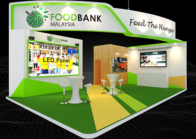 Food Bank Malaysia 6x9 Exhibition Booth 3d 6x9 architecture booth branding charity concept design display design event exhibition fair foodbank fundraising impression led panel render show space visualization