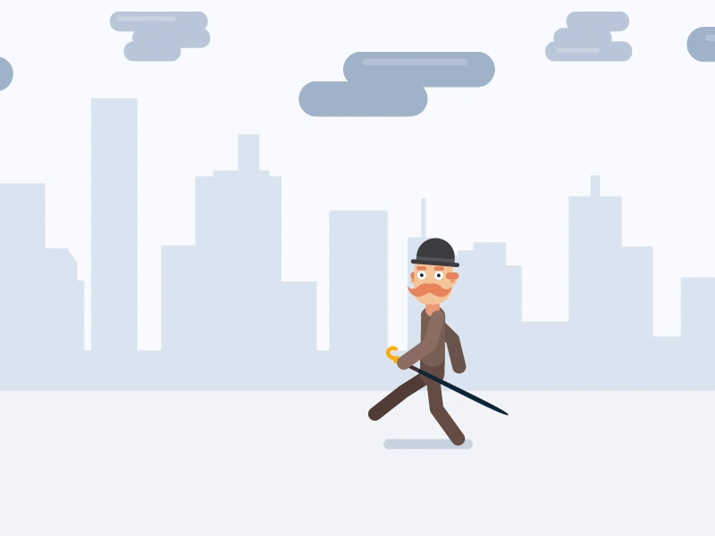 Man in the rain 2d 2d animation animation character man man in the rain rain