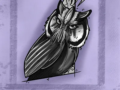 Mystic Owl art artwork design digital art drawing graphic design illustration ink line art owl poster print sketch tattoo art tattoo design visual art
