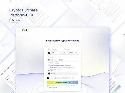 Crypto Purchase Web Design (cfx.cash) branding design graphic design inspiration ui web