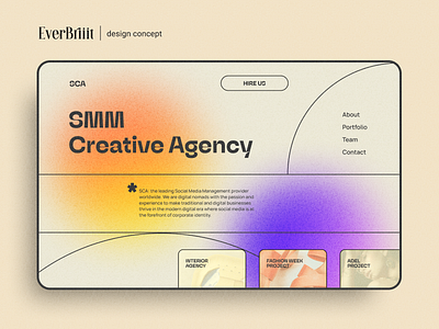 SMM Creative Agency | design concept agency design banner branding canada studio colors creative agency design design studio digital agency everbriiit.studio figma gradient screen instagram social modern website montreal smm ui ux webdesign website