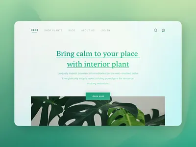 Interior Plants - Landing Page dribbble2022 ecommerce garden headder inspiration interior landing landing page landingpage logo monstera nature plant plants pot shop shopping web web design website design