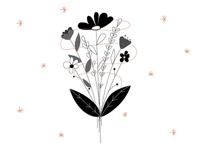 Bouquet of wild flowers adobe illustrators blog character flat illustration flowers illustraion illustration minimal art vector art vector image