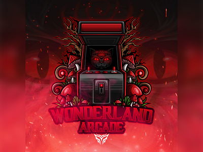Mascot Logo for Wonderland Arcade branding cat graphic design illustration logo logogram mascot mascot design mascot logo wonderland
