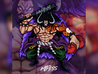 Beast Pirates - Kaido anime branding cartoon design graphic design illustration logo mascot mascot design mascot logo one piece vector
