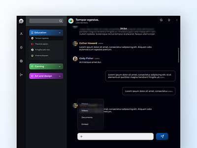 Open chat website user interface chat dark minimal ui ux web website