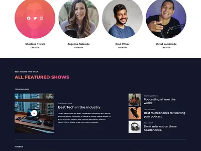 Audio Podcast WordPress Theme design podcast wordpress theme ui ux wordpress themes