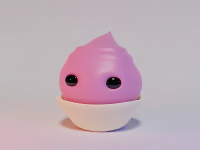 kawaii cupcake model 3d model art artist blender character design food