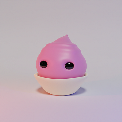 kawaii cupcake model 3d model art artist blender character design food