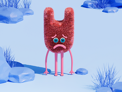 Sad Furry Monster 3D 3d 3dartwork 3ddesign 3dillustration 3dmodel artblender blender cute cute monster cutemonsters cycles design fur furry monster graphicdesign illustration minimal nft portfolio render