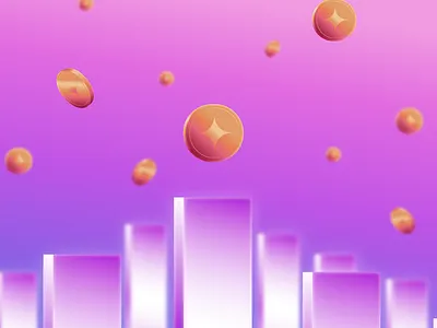 Graph analytics cash chart coins data data visualisation graph graphic design illustration money perspective pink statistics texture tokens vector violet