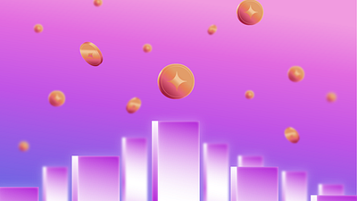 Graph analytics cash chart coins data data visualisation graph graphic design illustration money perspective pink statistics texture tokens vector violet