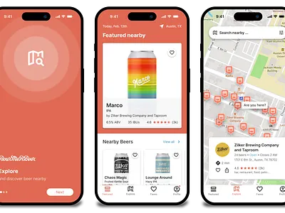 PourMeABeer Mobile App app beer design ios mobile search ui ux