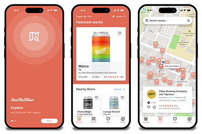 PourMeABeer Mobile App app beer design ios mobile search ui ux
