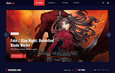 Anime MySite.com 3d animation branding css custom website ui web templates