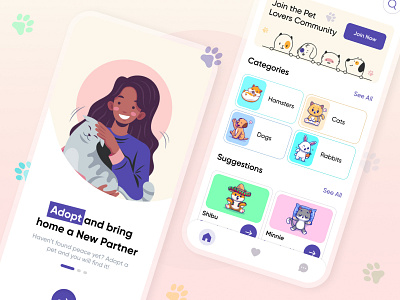 Adopt It - A Pet Adoption App appdesign creative design designer graphicdesign illustration interface modern trending ui uidesign userexperience userinterface ux uxdesign webdesign webdesigner