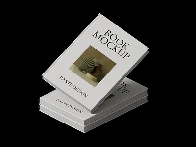 Hard Cover Book Mockups On Black Background Isometric stationery mockups