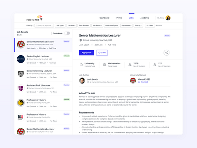 Job Details job details job experience design job listings job portal design web app
