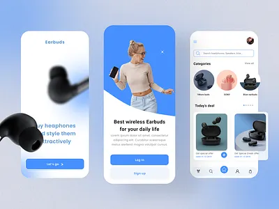 Earburd ui - Creative earbuds ui design logo ui ui ux ux web design