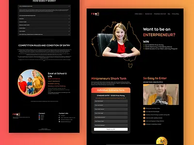 Kids Entrepreneur Landing Page UI Design adobe xd branding design ecommerce ui design figma food ui app graphic design illustration logo ui ui designer user interface user interface design