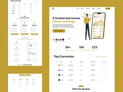 Crypto Exchange Landing Page UI Design adobe xd branding crypto landing page crypto ui design design ecommerce ui design figma food ui app graphic design illustration landing page ui logo modern design ui ui ui designer user interface designer