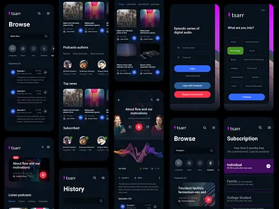 Podcast Mobile Application UI Design adobe xd android app ui branding design ecommerce ui design figma food ui app graphic design illustration ios app ui logo mobile app ui podcast app ui social network app ui ui ui design ui designer user interface design web ui