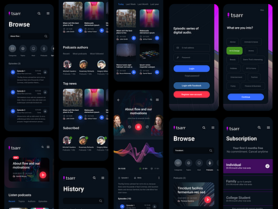 Podcast Mobile Application UI Design adobe xd android app ui branding design ecommerce ui design figma food ui app graphic design illustration ios app ui logo mobile app ui podcast app ui social network app ui ui ui design ui designer user interface design web ui