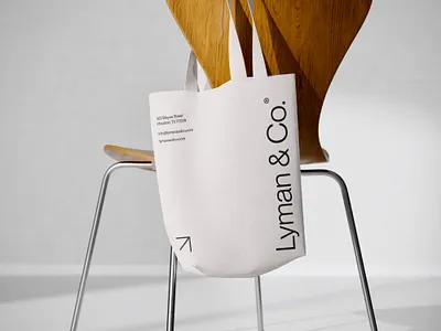 Lyman & Co Tote bag 3d abstract logo brand identity branding brandmark design identity illustration logo tote bag tote bag design totebag ui vector visual identity