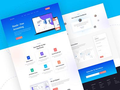 Accounting Software Landing Page Design. accounting analytics business consulting dashboard finance landing page responsive sales sass simple software ui design ui design uiux web design website