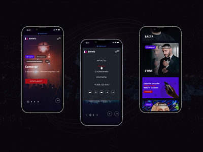 Affiche events website mobile afiche concerts design event eventsweb landingpage site ticket ui ux webdesign website
